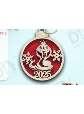 Intra απο ξύλο plywood  Χρώμα wenge 3mm-4mm πάχος - Στολίδι Χριστουγεννιάτικου Δέντρου με Φίδι Δίασταση 20x25 cm INTRAFABR-37711676