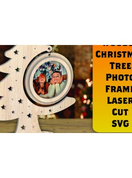Intra απο ξύλο plywood  Χρώμα wenge 3mm-4mm πάχος - Χριστουγεννιάτικο δέντρο Κορνίζα φωτογραφιών με Δίασταση 20x25 cm INTRAFABR-106148492