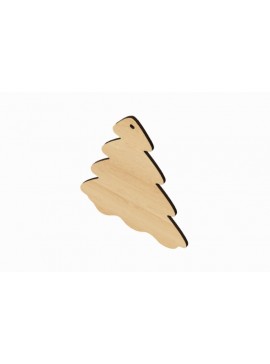 Σετ των 2 Intra απο ξύλο plywood  Χρώμα wenge 3mm-4mm πάχος - Αρχεία κομμένα με λέιζερ χριστουγεννιάτικο δέντρο Δίασταση 12x15 cm INTRAFABR-75318030