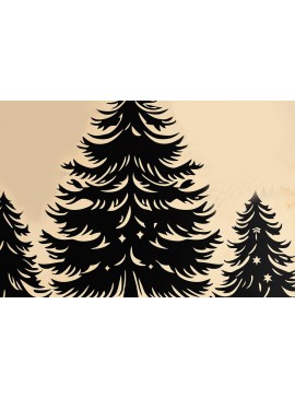 Σετ των 2 Intra απο ξύλο plywood  Χρώμα wenge 3mm-4mm πάχος - κομμένο Silhouette Χριστουγεννιάτικου Δέντρου Δίασταση 6x6 cm INTRAFABR-74440047