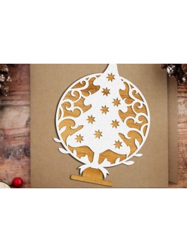 Σετ των 2 Intra απο ξύλο plywood  Χρώμα wenge 3mm-4mm πάχος - Πρότυπο διακόσμησης βάσης χριστουγεννιάτικου δέντρου Δίασταση 6x7 cm INTRAFABR-37561911