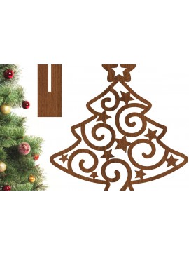 Intra απο ξύλο plywood  Χρώμα wenge 3mm-4mm πάχος - Στάση Χριστουγεννιάτικου Δέντρου, κοπής με λέιζερ Δίασταση 30x20 cm INTRAFABR-105764447