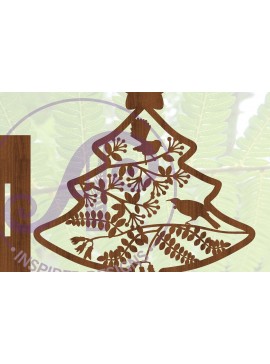 Intra απο ξύλο plywood  Χρώμα wenge 3mm-4mm πάχος - Στάση χριστουγεννιάτικου δέντρου New Zealand Birds Δίασταση 30x20 cm INTRAFABR-78210671