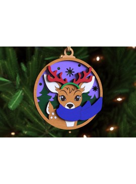 Σετ των 2 Intra απο ξύλο plywood  Χρώμα wenge 3mm-4mm πάχος - Παιχνίδι Χριστουγεννιάτικου Δέντρου | Διακοσμήσεις διακοπών Δίασταση 15x15 cm INTRAFABR-101129258