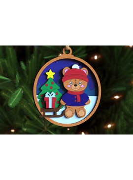 Σετ των 2 Intra απο ξύλο plywood  Χρώμα wenge 3mm-4mm πάχος - Παιχνίδι Χριστουγεννιάτικου Δέντρου | Διακοσμήσεις διακοπών Δίασταση 15x15 cm INTRAFABR-101129831