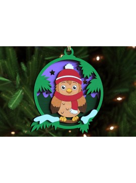 Σετ των 2 Intra απο ξύλο plywood  Χρώμα wenge 3mm-4mm πάχος - Παιχνίδι Χριστουγεννιάτικου Δέντρου | Διακοσμήσεις διακοπών Δίασταση 15x15 cm INTRAFABR-101129904