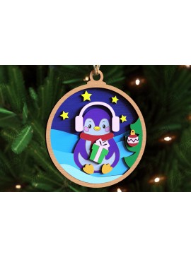 Σετ των 2 Intra απο ξύλο plywood  Χρώμα wenge 3mm-4mm πάχος - Παιχνίδι Χριστουγεννιάτικου Δέντρου | Διακοσμήσεις διακοπών Δίασταση 15x15 cm INTRAFABR-80254889