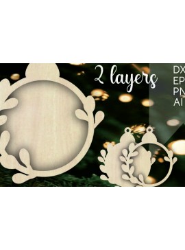 Σετ των 2 Intra απο ξύλο plywood  Χρώμα wenge 3mm-4mm πάχος - Αρχεία κομμένα με λέιζερ για χριστουγεννιάτικο δέντρο Δίασταση 6x6 cm INTRAFABR-104189416