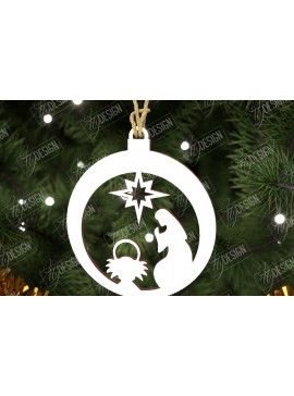 Σετ των 2 Intra απο ξύλο plywood  Χρώμα wenge 3mm-4mm πάχος - Παιχνίδι Χριστουγεννιάτικου Δέντρου | Σκηνή της Γέννησης |CNC Δίασταση 6x6 cm INTRAFABR-103829726