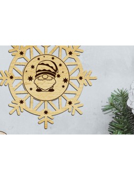 Σετ των 2 Intra απο ξύλο plywood  Χρώμα wenge 3mm-4mm πάχος - Παιχνίδι Χριστουγεννιάτικου Δέντρου με κομμένο Gnome Δίασταση 4x4 cm INTRAFABR-104163458