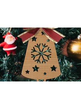 Σετ των 2 Intra απο ξύλο plywood  Χρώμα wenge 3mm-4mm πάχος - Παιχνίδια Χριστουγεννιάτικου Δέντρου Δίασταση 15x15 cm INTRAFABR-79493154