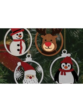 Σετ των 2 Intra απο ξύλο plywood  Χρώμα wenge 3mm-4mm πάχος - ΣΕΤ Παιχνίδια Χριστουγεννιάτικου Δέντρου, Διακόσμηση σπιτιού Δίασταση 4x4 cm INTRAFABR-107977262