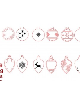 Σετ των 3 Intra απο ξύλο plywood  Χρώμα wenge 3mm-4mm πάχος - Χριστουγεννιάτικο Δέντρο Παιχνίδια Bundle Glowforge Δίασταση 3x3 cm INTRAFABR-104354496