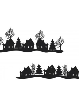 Σετ των 2 Intra απο ξύλο plywood  Χρώμα wenge 3mm-4mm πάχος - Χριστουγεννιάτικο δέντρο Χειμερινό σπίτι Δίασταση 20x20 cm INTRAFABR-74886465