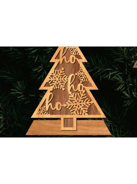 Σετ των 2 Intra απο ξύλο plywood  Χρώμα wenge 3mm-4mm πάχος - Στάση κοπής με λέιζερ Χριστουγεννιάτικα δέντρα Δίασταση 20x20 cm INTRAFABR-74886274