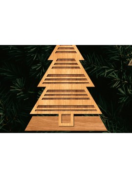 Σετ των 2 Intra απο ξύλο plywood  Χρώμα wenge 3mm-4mm πάχος - Στάση κοπής με λέιζερ Χριστουγεννιάτικα δέντρα Δίασταση 20x20 cm INTRAFABR-74886307