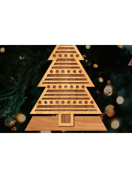 Σετ των 2 Intra απο ξύλο plywood  Χρώμα wenge 3mm-4mm πάχος - Στάση κοπής με λέιζερ Χριστουγεννιάτικα δέντρα Δίασταση 20x20 cm INTRAFABR-74886336