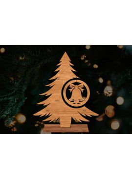 Σετ των 2 Intra απο ξύλο plywood  Χρώμα wenge 3mm-4mm πάχος - Στάση κοπής με λέιζερ Χριστουγεννιάτικα δέντρα Δίασταση 20x20 cm INTRAFABR-101756485