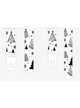 Σετ των 2 Intra απο ξύλο plywood  Χρώμα wenge 3mm-4mm πάχος - Christmas Trees Watch Band Laser Δίασταση 15x15 cm INTRAFABR-100535355