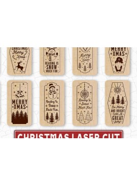 Intra απο ξύλο plywood  Χρώμα wenge 3mm-4mm πάχος - Πακέτο κάθετης κοπής με λέιζερ Χριστουγέννων Δίασταση 20x25 cm INTRAFABR-105053818