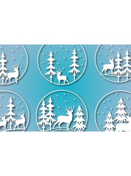 Intra απο ξύλο plywood  Χρώμα wenge 3mm-4mm πάχος - Πακέτο Χριστουγεννιάτικου Χωριού Ελαφιών Δίασταση 30x20 cm INTRAFABR-105053902