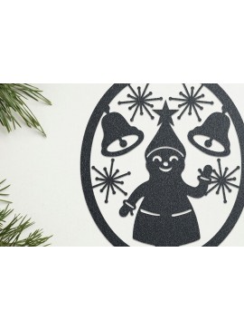 Σετ των 2 Intra απο ξύλο plywood  Χρώμα wenge 3mm-4mm πάχος - Χριστουγεννιάτικη διακόσμηση τοίχου με Δίασταση 15x15 cm INTRAFABR-101560030