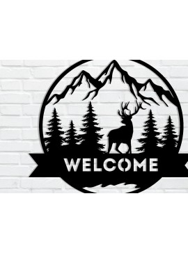 Intra απο ξύλο plywood  Χρώμα wenge 3mm-4mm πάχος - Christmas Welcome Sing Metal Wall Art Δίασταση 40x50 cm INTRAFABR-121134887