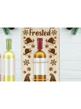 Σετ των 2 Intra απο ξύλο plywood  Χρώμα wenge 3mm-4mm πάχος - Θήκη χριστουγεννιάτικου μπουκαλιού κρασιού | Χριστούγεννα Δίασταση 4x14 cm INTRAFABR-6770466