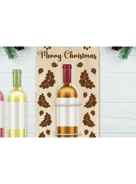 Σετ των 2 Intra απο ξύλο plywood  Χρώμα wenge 3mm-4mm πάχος - Θήκη χριστουγεννιάτικου μπουκαλιού κρασιού | Χριστούγεννα Δίασταση 4x14 cm INTRAFABR-122668129