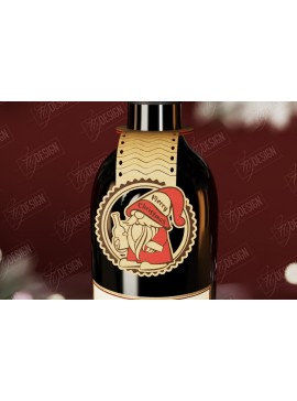 Σετ των 2 Intra απο ξύλο plywood  Χρώμα wenge 3mm-4mm πάχος - Χριστουγεννιάτικο μπουκάλι κρασιού Ετικέτα | Δώρο διακοπών Δίασταση 15x15 cm INTRAFABR-115173588