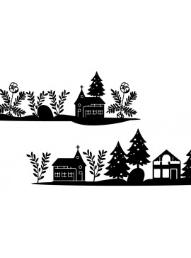 Σετ των 2 Intra απο ξύλο plywood  Χρώμα wenge 3mm-4mm πάχος - Χριστουγεννιάτικο Χειμερινό Μικρό Σπίτι Δίασταση 20x20 cm INTRAFABR-90450289