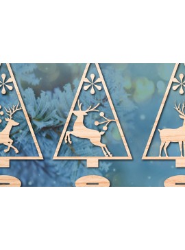 Intra απο ξύλο plywood  Χρώμα wenge 3mm-4mm πάχος - Χριστουγεννιάτικο Χειμερινό Bundle Δίασταση 25x25 cm INTRAFABR-90450052