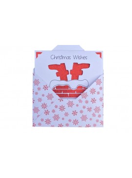 Intra απο ξύλο plywood  Χρώμα wenge 3mm-4mm πάχος - Χριστουγεννιάτικες ευχές Santa Chimney Card Δίασταση 25x5 cm INTRAFABR-87756810