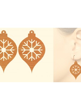 Σετ των 3 Intra απο ξύλο plywood  Χρώμα wenge 3mm-4mm πάχος - Χριστουγεννιάτικα Ξύλινα Σκουλαρίκια Δίασταση 3x3 cm INTRAFABR-88909976