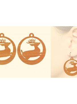 Σετ των 3 Intra απο ξύλο plywood  Χρώμα wenge 3mm-4mm πάχος - Χριστουγεννιάτικα Ξύλινα Σκουλαρίκια Δίασταση 3x3 cm INTRAFABR-104603195