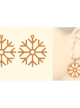 Σετ των 3 Intra απο ξύλο plywood  Χρώμα wenge 3mm-4mm πάχος - Χριστουγεννιάτικα Ξύλινα Σκουλαρίκια Δίασταση 3x3 cm INTRAFABR-117941410