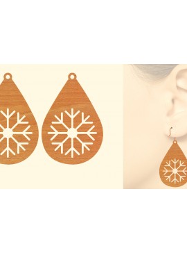 Σετ των 3 Intra απο ξύλο plywood  Χρώμα wenge 3mm-4mm πάχος - Χριστουγεννιάτικα Ξύλινα Σκουλαρίκια Δίασταση 3x3 cm INTRAFABR-115366190