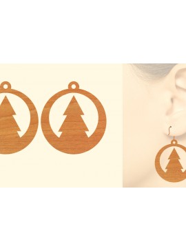 Σετ των 3 Intra απο ξύλο plywood  Χρώμα wenge 3mm-4mm πάχος - Χριστουγεννιάτικα Ξύλινα Σκουλαρίκια Δίασταση 3x3 cm INTRAFABR-115366235