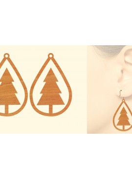 Σετ των 3 Intra απο ξύλο plywood  Χρώμα wenge 3mm-4mm πάχος - Χριστουγεννιάτικα Ξύλινα Σκουλαρίκια Δίασταση 3x3 cm INTRAFABR-115366276