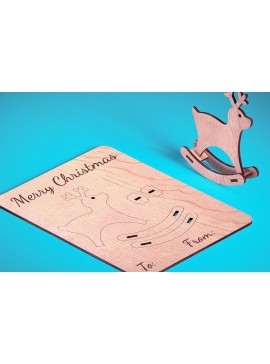 Σετ των 2 Intra απο ξύλο plywood  Χρώμα wenge 3mm-4mm πάχος - Χριστουγεννιάτικη Ξύλινη Κάρτα Δίασταση 15x15 cm INTRAFABR-98638057