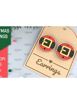 Σετ των 3 Intra απο ξύλο plywood  Χρώμα wenge 3mm-4mm πάχος - Χριστουγεννιάτικα ξύλινα σκουλαρίκια με λέιζερ Δίασταση 3x3 cm INTRAFABR-87203074