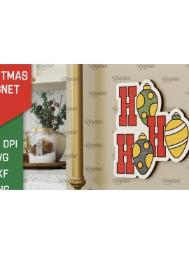 Σετ των 2 Intra απο ξύλο plywood  Χρώμα wenge 3mm-4mm πάχος - Χριστουγεννιάτικο Ξύλινο με μαγνήτη με λέιζερ Δίασταση 15x15 cm INTRAFABR-109882662