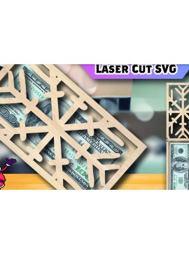 Σετ των 2 Intra απο ξύλο plywood  Χρώμα wenge 3mm-4mm πάχος - με χριστουγεννιάτικη ξύλινη θήκη χρημάτων Δίασταση 15x15 cm INTRAFABR-109882636