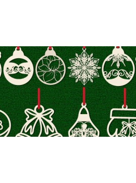 Σετ των 2 Intra απο ξύλο plywood  Χρώμα wenge 3mm-4mm πάχος - Χριστουγεννιάτικο Ξύλινο Στολίδι Πακέτο1090 Δίασταση 6x6 cm INTRAFABR-108111734