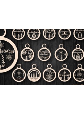 Σετ των 2 Intra απο ξύλο plywood  Χρώμα wenge 3mm-4mm πάχος - Χριστουγεννιάτικο Ξύλινο Στολίδι Χαρτί κοπής Δίασταση 6x6 cm INTRAFABR-108111776