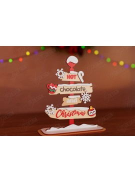 Σετ των 2 Intra απο ξύλο plywood  Χρώμα wenge 3mm-4mm πάχος - Χριστουγεννιάτικη Ξύλινη Πινακίδα | Χριστουγεννιάτικη διακόσμηση Δίασταση 15x15 cm INTRAFABR-111778796