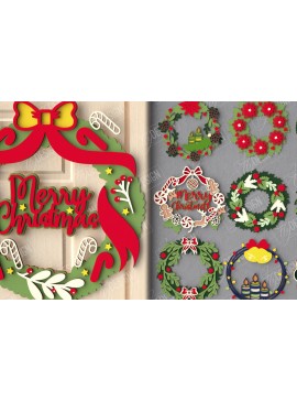 Σετ των 2 Intra απο ξύλο plywood  Χρώμα wenge 3mm-4mm πάχος - Δέσμη Χριστουγεννιάτικων Στεφανιών | Διακόσμηση βεράντας Δίασταση 15x15 cm INTRAFABR-52454197