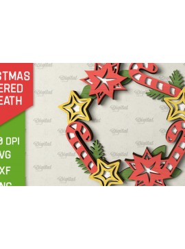 Σετ των 2 Intra απο ξύλο plywood  Χρώμα wenge 3mm-4mm πάχος - Χριστουγεννιάτικο στεφάνι πόρτας πινακίδα Δίασταση 15x15 cm INTRAFABR-71455019