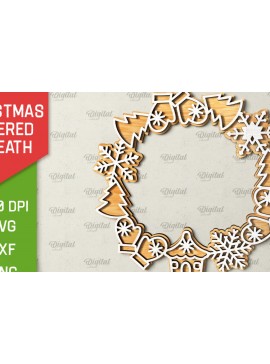 Σετ των 2 Intra απο ξύλο plywood  Χρώμα wenge 3mm-4mm πάχος - Χριστουγεννιάτικο στεφάνι πόρτας πινακίδα Δίασταση 15x15 cm INTRAFABR-122934436