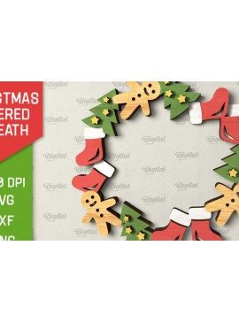 Σετ των 2 Intra απο ξύλο plywood  Χρώμα wenge 3mm-4mm πάχος - Χριστουγεννιάτικο στεφάνι πόρτας πινακίδα Δίασταση 15x15 cm INTRAFABR-30069231